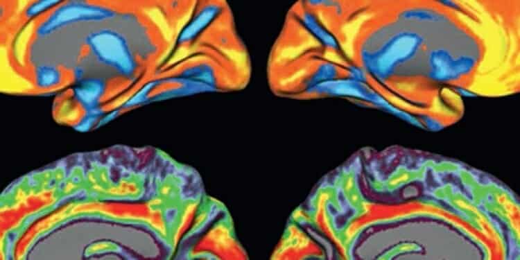 Schéma d'un cerveau illustrant comment une journée de méditation modifie la régulation des gènes.