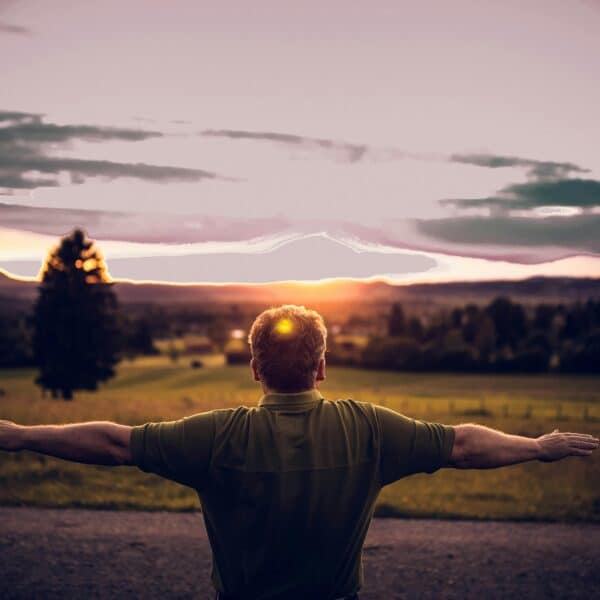 homme qui respire en pleine nature