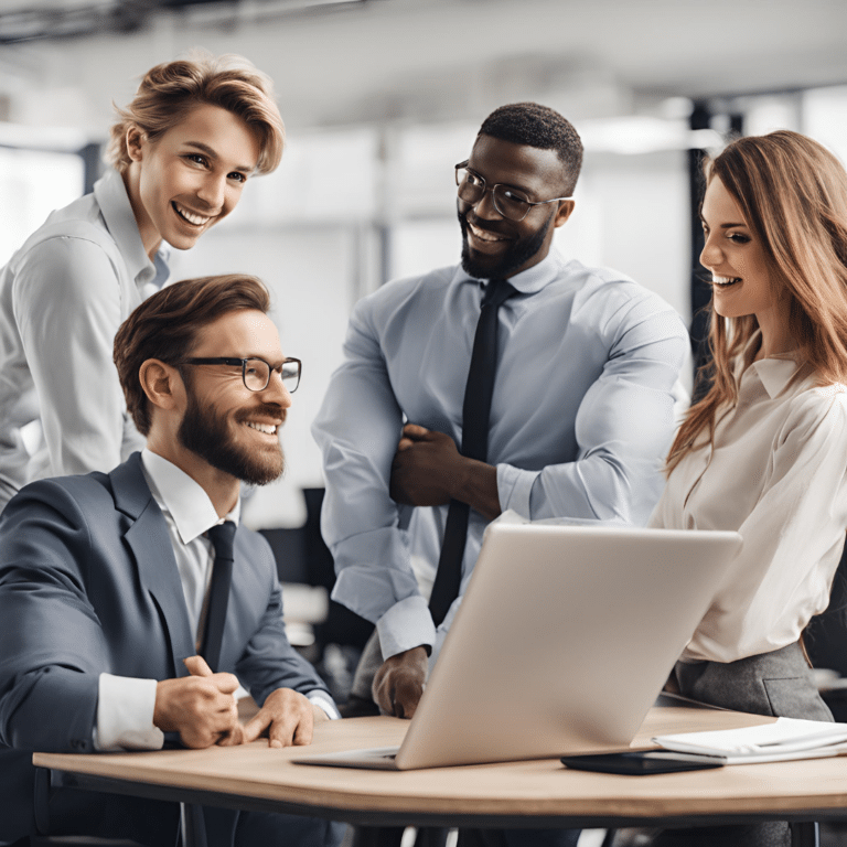 femmes et hommes cultivant la positivité au travail